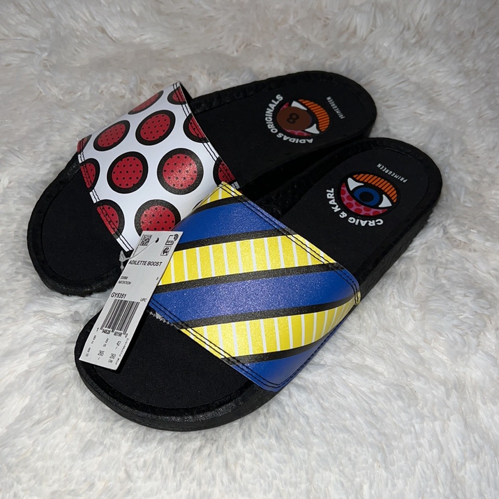 Adidas adilette boost craig karl black unisex slip on sandal slide